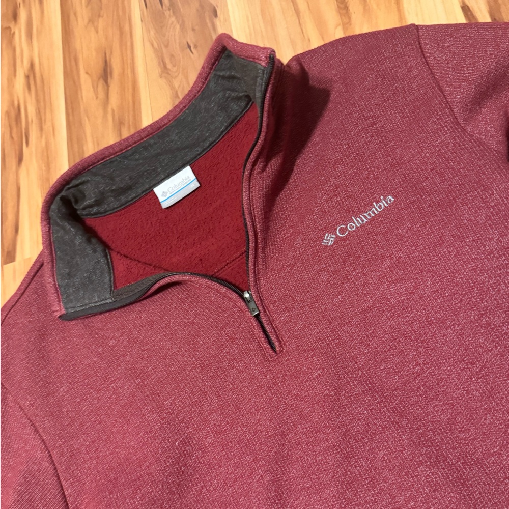 Columbia | Men's Maroon Quarter-Zip Sweater